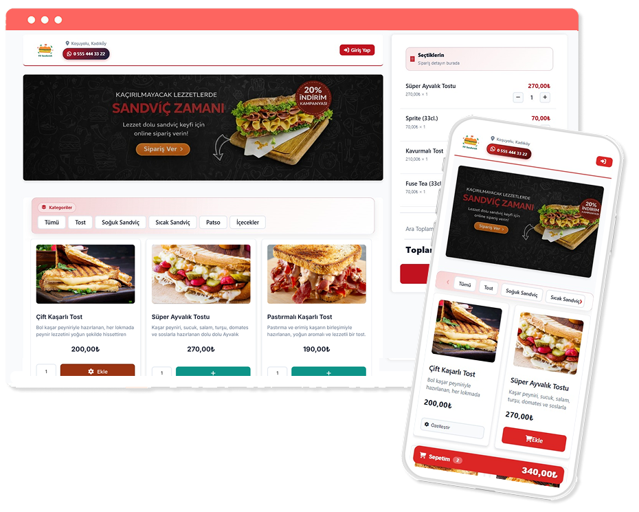 Pastane online sipariş — Dijifiş