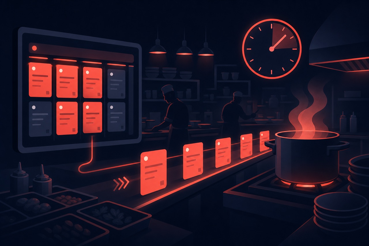 Peak-hour kitchen flow