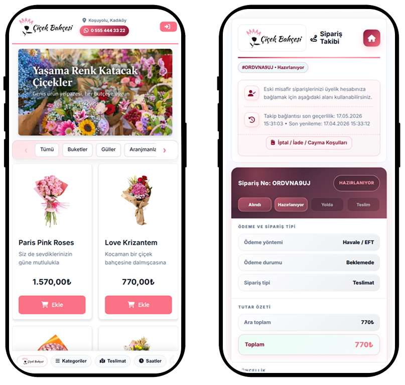 Florist ordering — mobile