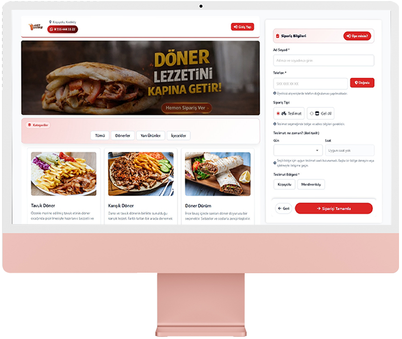 Döner restaurant ordering — desktop